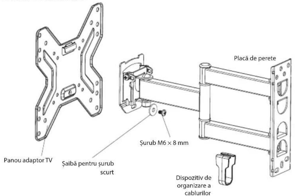 Panou adaptor TV Şaibă pentru şurub scurt Şurub M6 x 8 mm Placă de perete Dispozitiv de organizare a cablurilor