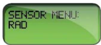 SENSOR MENU: RAD