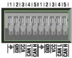 |1 | 2 | 3 | 4 | 5 | 1 | 2 | 3 | 4 | 5 | GND VCC CAN L CAN H GND VCC CAN L CAN H