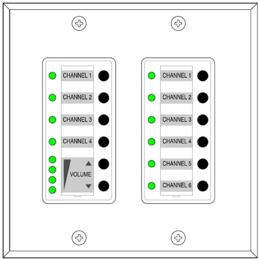 CHANNEL 1 CHANNEL 2 CHANNEL 3 CHANNEL 4 VOLUME CHANNEL 1 CHANNEL 2 CHANNEL 3 CHANNEL 4 CHANNEL 5 CHANNEL 6