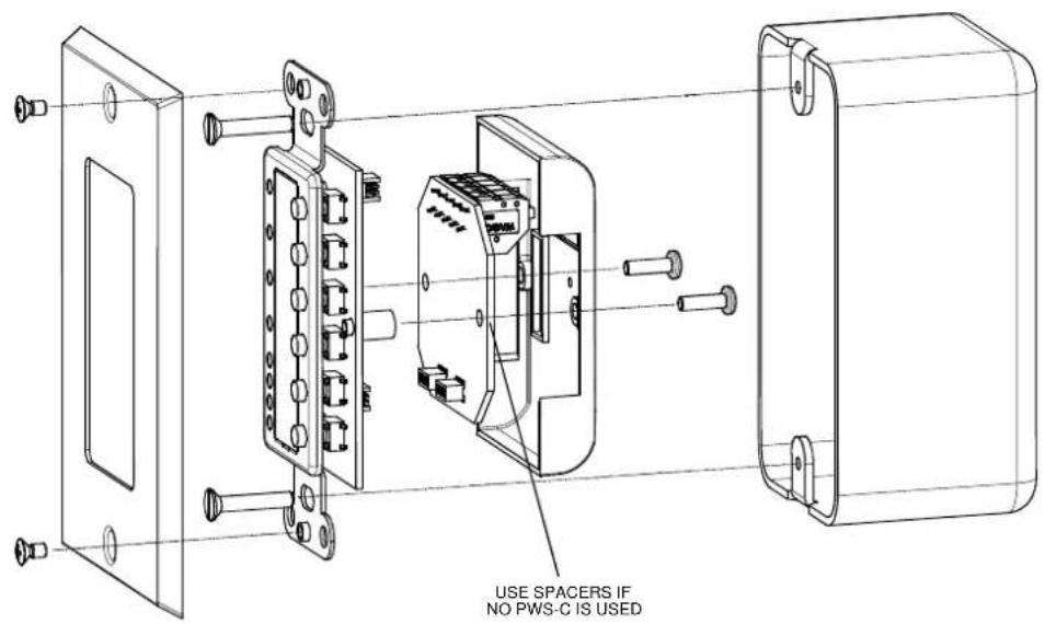 USE SPACERS IF NO PWS-C IS USED