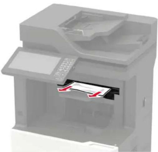LEXMARK XM7355 - Papierstau in der Ablage für versetzte Ausgabe oder in der Hefter-Finisher-Ablage - 1