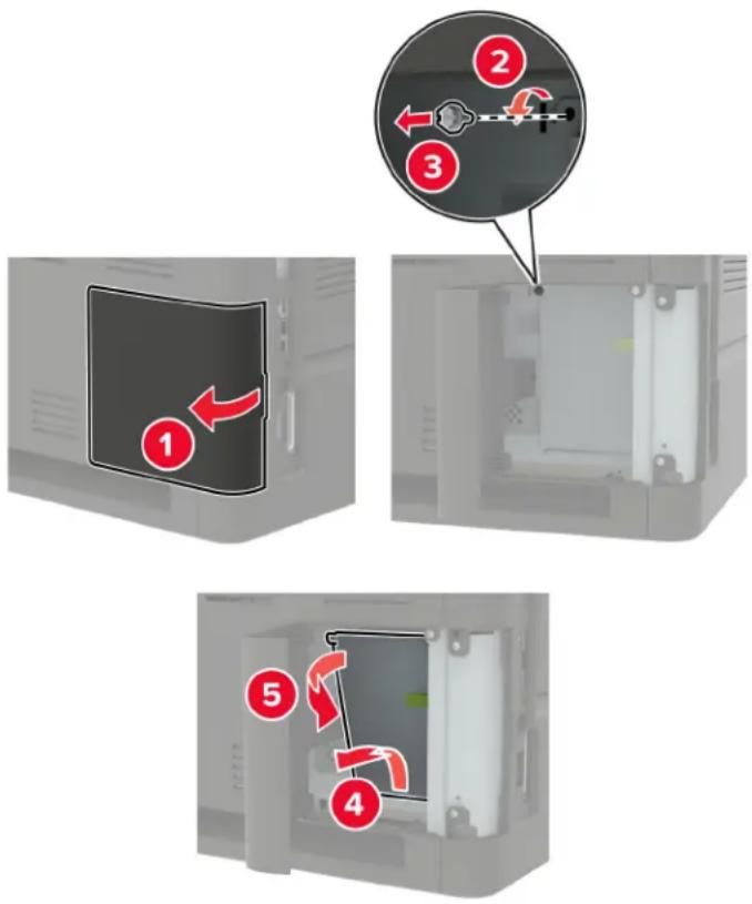 LEXMARK XM7355 - Installieren eines Internal Solutions Port - 2