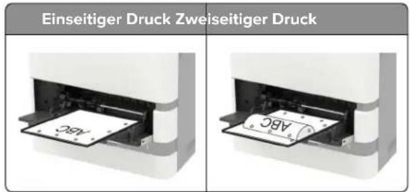 LEXMARK XM7355 - Einlegen von Druckmedien in die Universalzuführung - 6