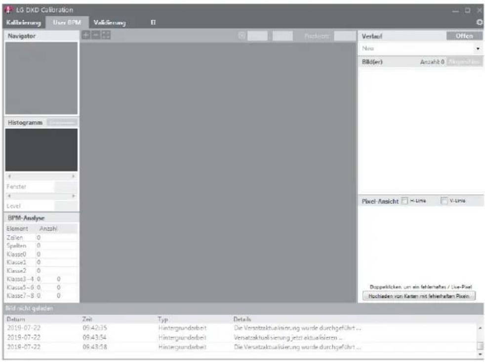 LG DXD Calibration Kellbrisierung User BPM Veränderung EI Navigator Histogramm Fenster Level BPM-Analyse Element Anzahl Zahlen 0 Spalten 0 Klasse0 0 Klasse1 0 Klasse2 0 Klasse3-4 0 0 Klasse5-6 0 0 Klasse7-8 0 0 Bild nicht geladen Datum Zeit Typ Details 2019-07-22 09.42:35 Hintergrundarbeit Die Versatzaktualisierung wurde durchgeführt ... 2019-07-22 09.43:54 Hintergrundarbeit Versatzaktualisierung jetzt aktualisieren ... 2019-07-22 09.43:58 Hintergrundarbeit Die Versatzaktualisierung wurde durchgeführt ... Verlauf Offen Neu Bild(er) Anzahl 0 Abgerrätein Pixel-Assicht H-Line V-Line Dopperklicken um ein fehlerhafter / Live-Pixel Hochladen von Katen mit fehlerhafter Pixel...