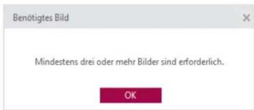 Benötigtes Bild Mindestens drei oder mehr Bilder sind erforderlich. OK