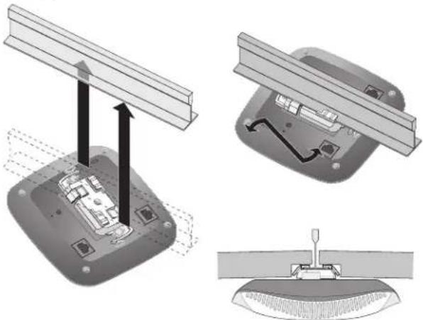 HP Aruba Unified AP-345 - Using the Ceiling Rail Adapter - 2
