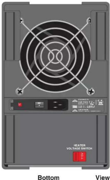 POWER 120V 5.0kA 120V 5.0kA 120V 5.0kA HEATER VOLTAGE SWITCH 1:5V Bottom View