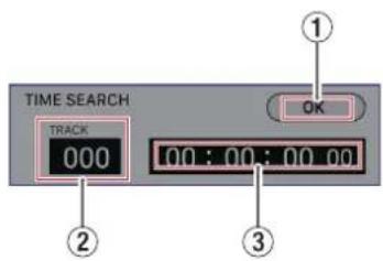 TIME SEARCH TRACK 000 00 : 00 : 00 00 OK ① ② ③