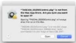 TASCAM SS250 Control - When the Gatekeeper setting is "Allow applications downloaded from: the Mac App Store" - 2
