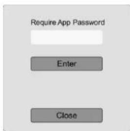 Require App Password Enter Close