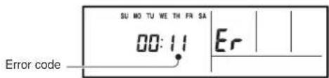 SU NO TU WE TH FR SA 00:11 Er Error code