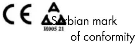 CE △Sarbian mark of conformity