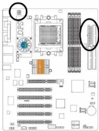 GIGABYTE GA-K8V Ultra-939 - 1/2) ATX\_12V/ATX 電源コネク) タ電源コネクタ - 1