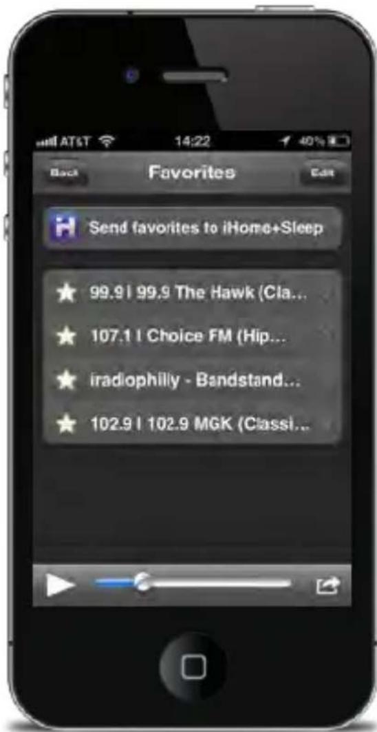 Send favorites to iHome+Sleep 99.9 | 99.9 The Hawk (Cla... 107.1 | Choice FM (Hip... iradiophilly - Bandstand... 102.9 | 102.9 MGK (Classi...