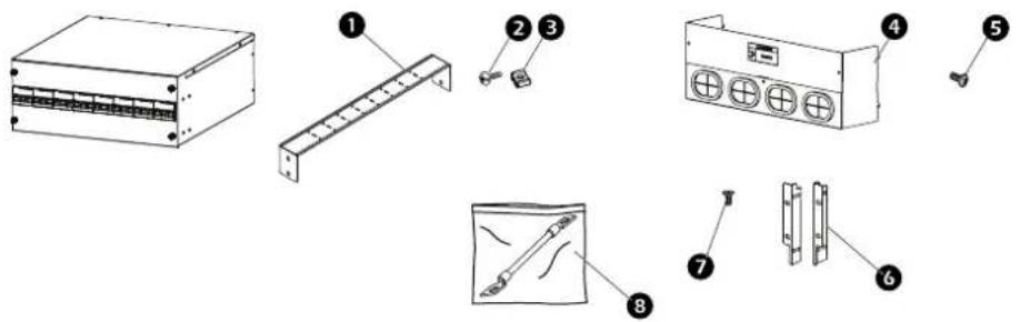 Exploded view diagram of electronic equipment components with numbered labels