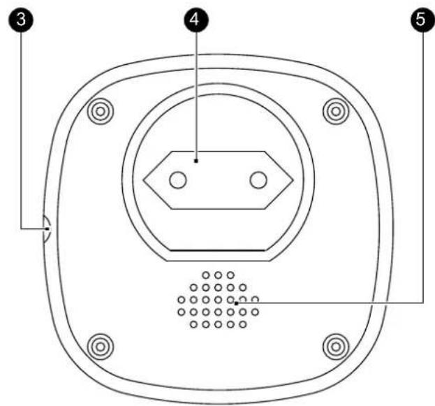 Technical diagram of a device component with numbered parts and internal structure annotations