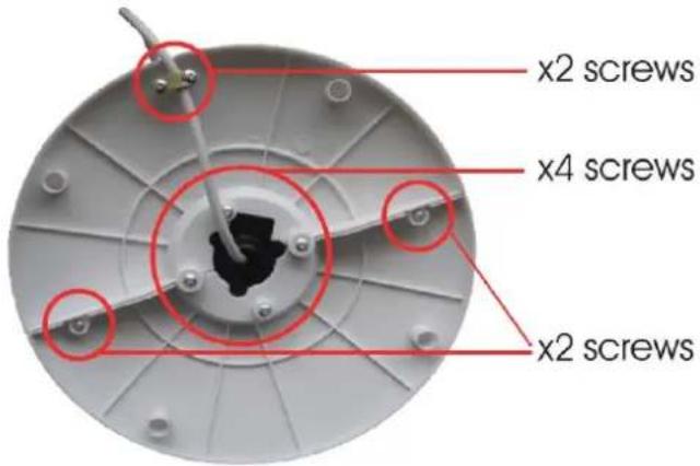 x2 screws x4 screws x2 screws