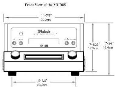 Front View of the MCD85 11-78" 30.2cm iPlush 7-132" 17.8cm 7-58" 19.4cm 9-38" 23.8cm