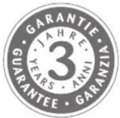 GARANTIE JAHRE. 3 YEARS ANNI GUARANTEE • GARANZIA