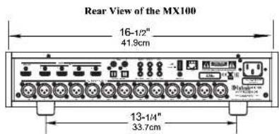 Rear View of the MX100 16-1/2" 41.9cm 13-1/4" 33.7cm