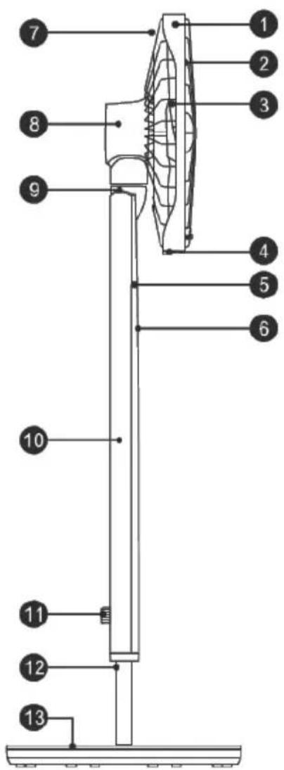 Labeled diagram of a mechanical device with numbered components for identification