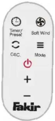 Timer/ Preset Soft Wind G&C. Mode + - Fakir