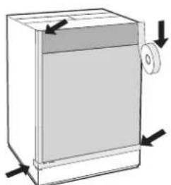 BLAUPUNKT 5WT6X00GB - Mounting the wooden panel onto the door and inserting the machine into cabinets: - 5