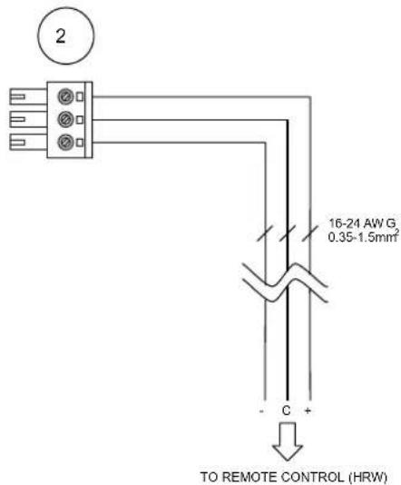 2 16-24 AW G. 0.35-1.5mm² - C + TO REMOTE CONTROL (HRW)