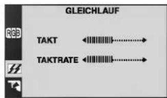 GLEICHLAUF TAKT ←||||||||→......→ TAKTRATE ←||||||||→......→