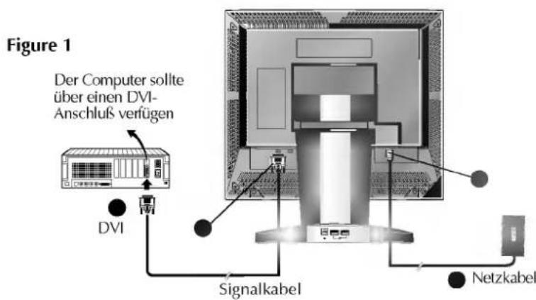 Figure 1 Der Computer sollte über einen DVI- Anschluß verfügen DVI Signalkabel Netzkabel