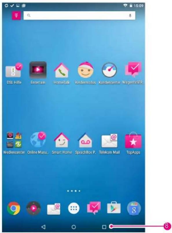 15:09 DSL Hilfe Entertain HomeTalk Kindermodus Kundensenter MagentaSER Medifencenter Online Manu... Smart Home SprachBox P. Telekom Mail TopApps