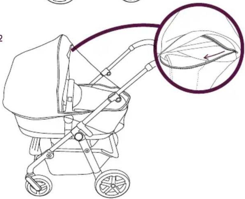 Silver Cross Pacific - Using your raincover with the carrycot or seat unit - 2