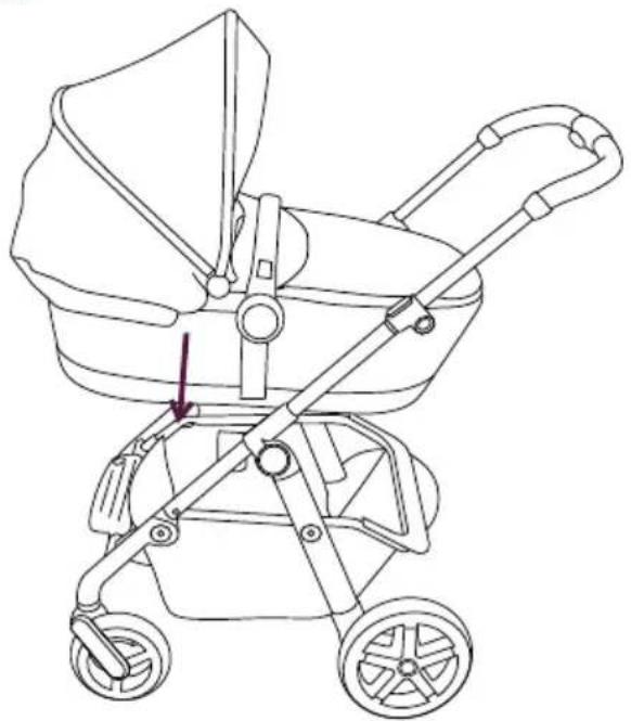 Silver Cross Pacific - Attaching the bumper bar to the carrycot or seat unit - 1