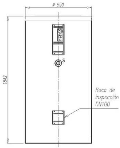 Ø 950 1842 S Boca de inspección DN100