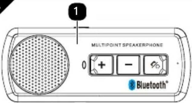 1 MULTIPOINT SPEAKERPHONE 0 + - % Bluetooth®