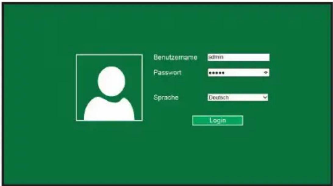 Benutzemame admin Password ***** Sprache Deutsch Login