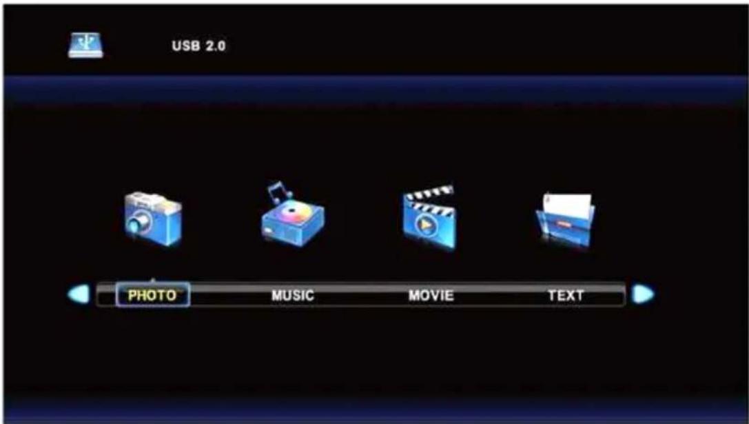 USB 2.0 PHOTO MUSIC MOVIE TEXT