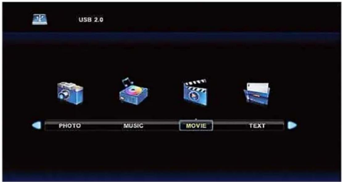USB 2.0 PHOTO MUSIC MOVIE TEXT