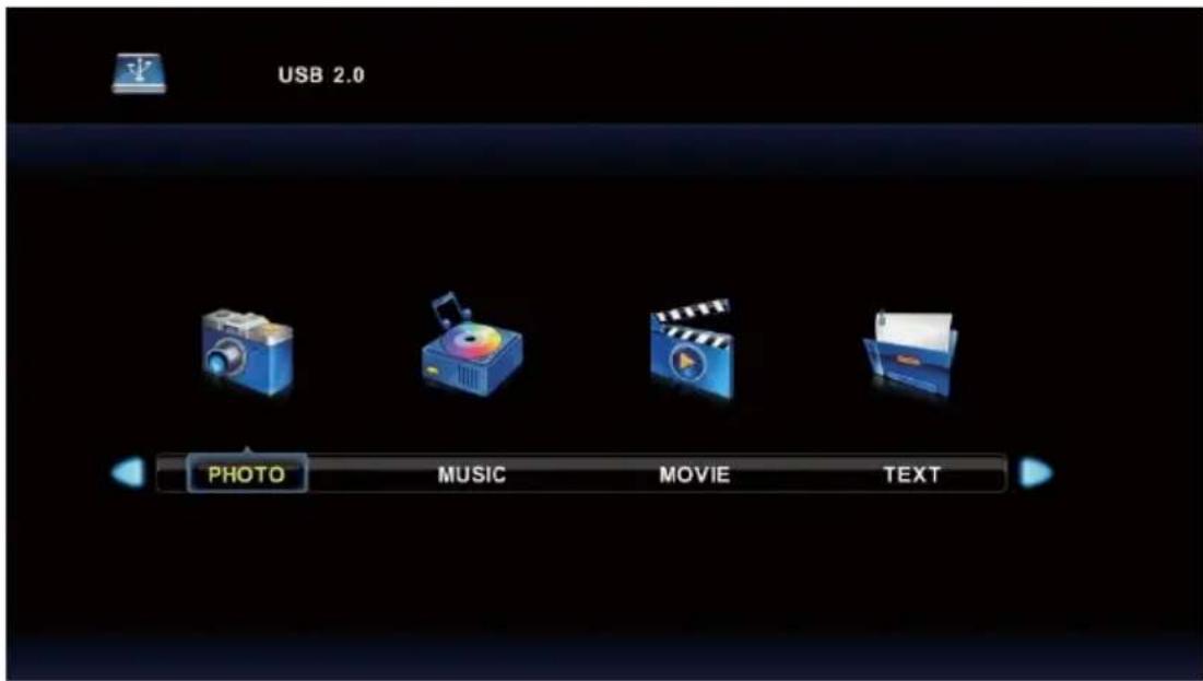 USB 2.0 PHOTO MUSIC MOVIE TEXT