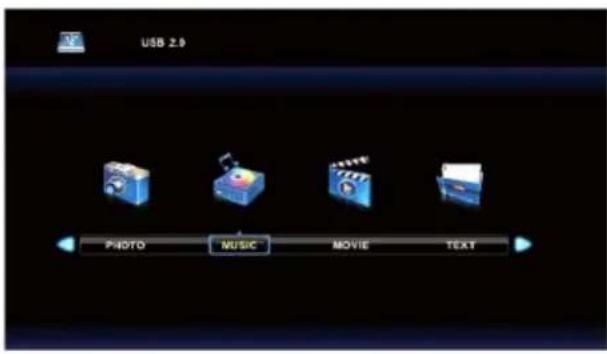 USB 2.0 PHOTO MUSIC MOVIE TEXT