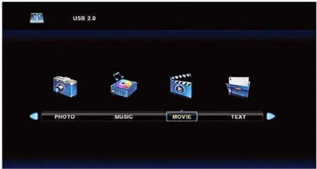 USB 2.0 PHOTO MUSIC MOVIE TEXT