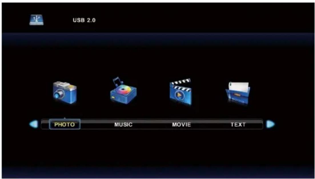 USB 2.0 PHOTO MUSIC MOVIE TEXT