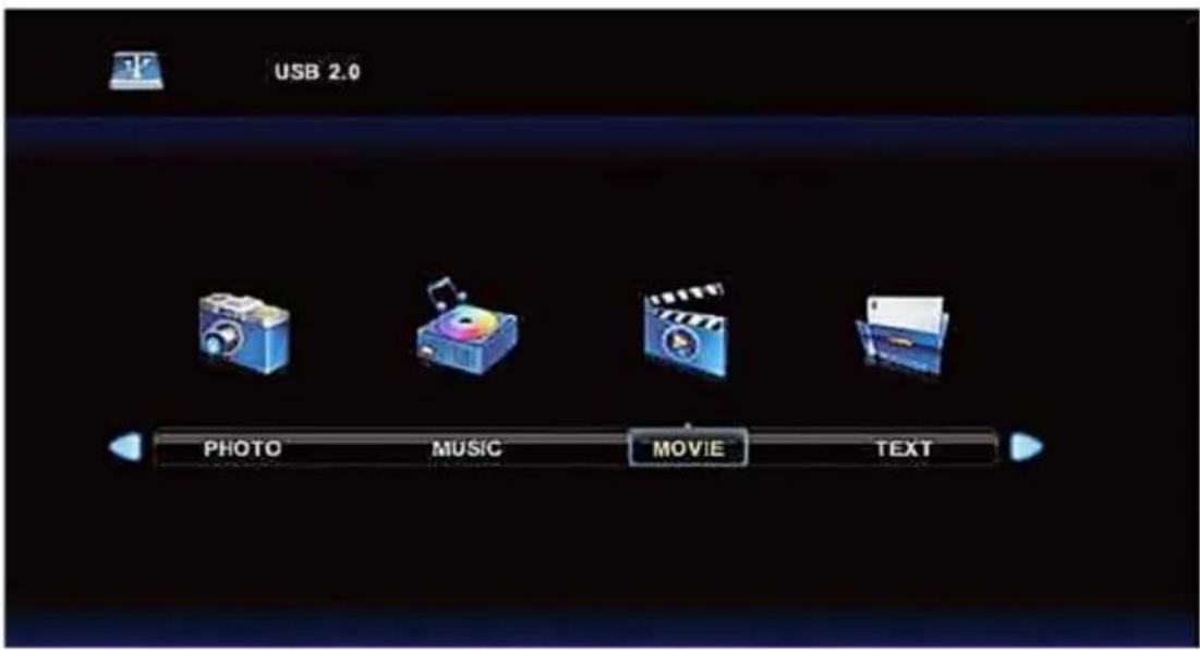 USB 2.0 PHOTO MUSIC MOVIE TEXT
