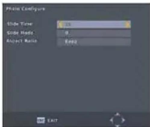 Main Configure Slide Timer Slide Mode Aspect Ratio 0 Page2 OK EXIT