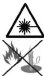 Warning sign with triangular warning triangle, crossed lines, and flame symbol indicating hazard or safety warning