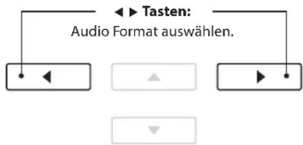 Tasten: Audio Format auswählen.