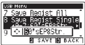 USE Menu 7 Save Regist All 8 Save Regist Single 9 10 11 12 13 14 15 16 17 18 19 20 21 22 23 24 25 26 27 28 29 30 31 32 33 34 35 36 37 38 39 40 41 42 43 44 45 46 47 48 49 50 51 52 53 54 55 56 57 58 59 60 61 62 63 64 65 66 67 68 69 70 g + |B0'sEP&Str.