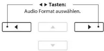 Tasten: Audio Format auswählen.