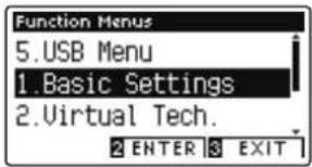 Function Menus 5.USB Menu 1.Basic Settings 2.Virtual Tech. 2 ENTER 3 EXIT